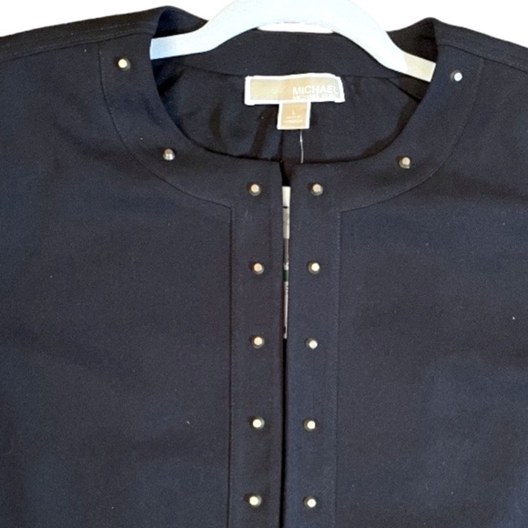 NWT Michael Kors Black Jacket With Gold Stud Detail. Size Large - Picture 9 of 15